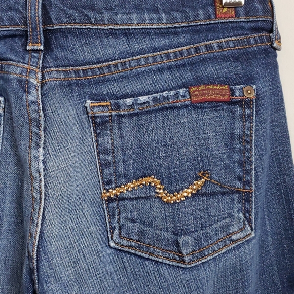 7 For All Mankind Petite Size 26 Jeans Cut 704855 Swarovski Crystal RN 65199 - Picture 7 of 11